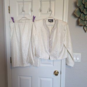 Wedding / Evening Suit | Beaded | Pearl White | Made in USA | 12 | EVC | MOTB
